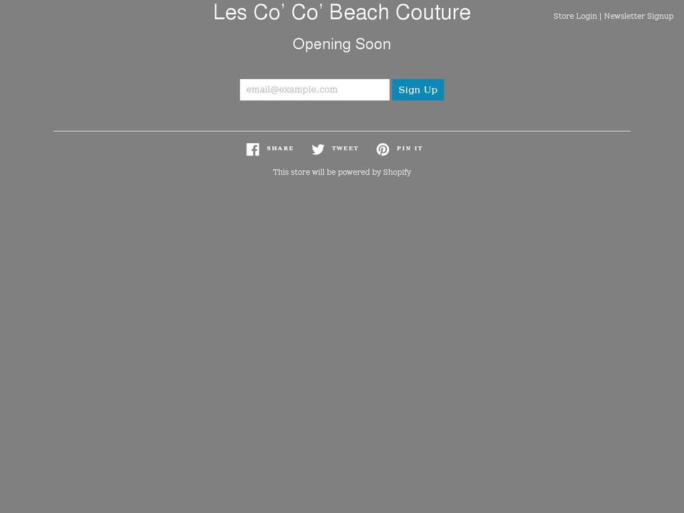 lescocobeachcouture.com shopify website screenshot