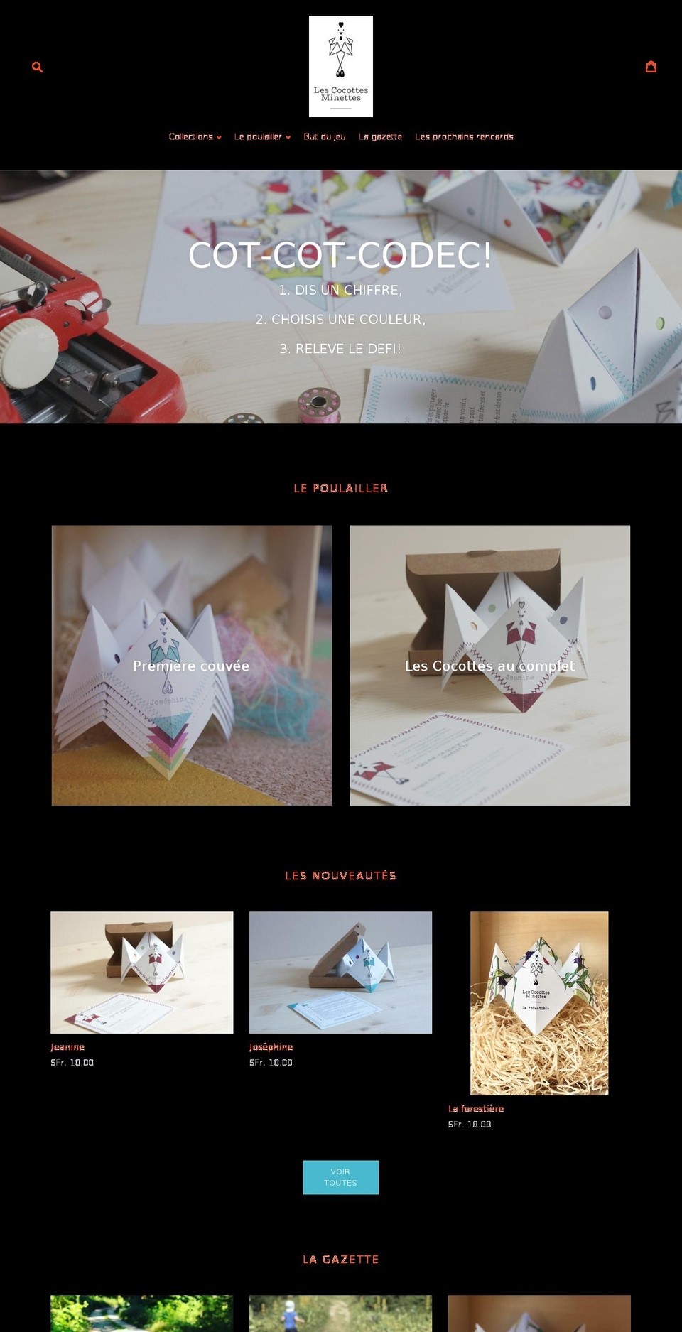 lescocottesminettes.com — Shopify storefront screenshot