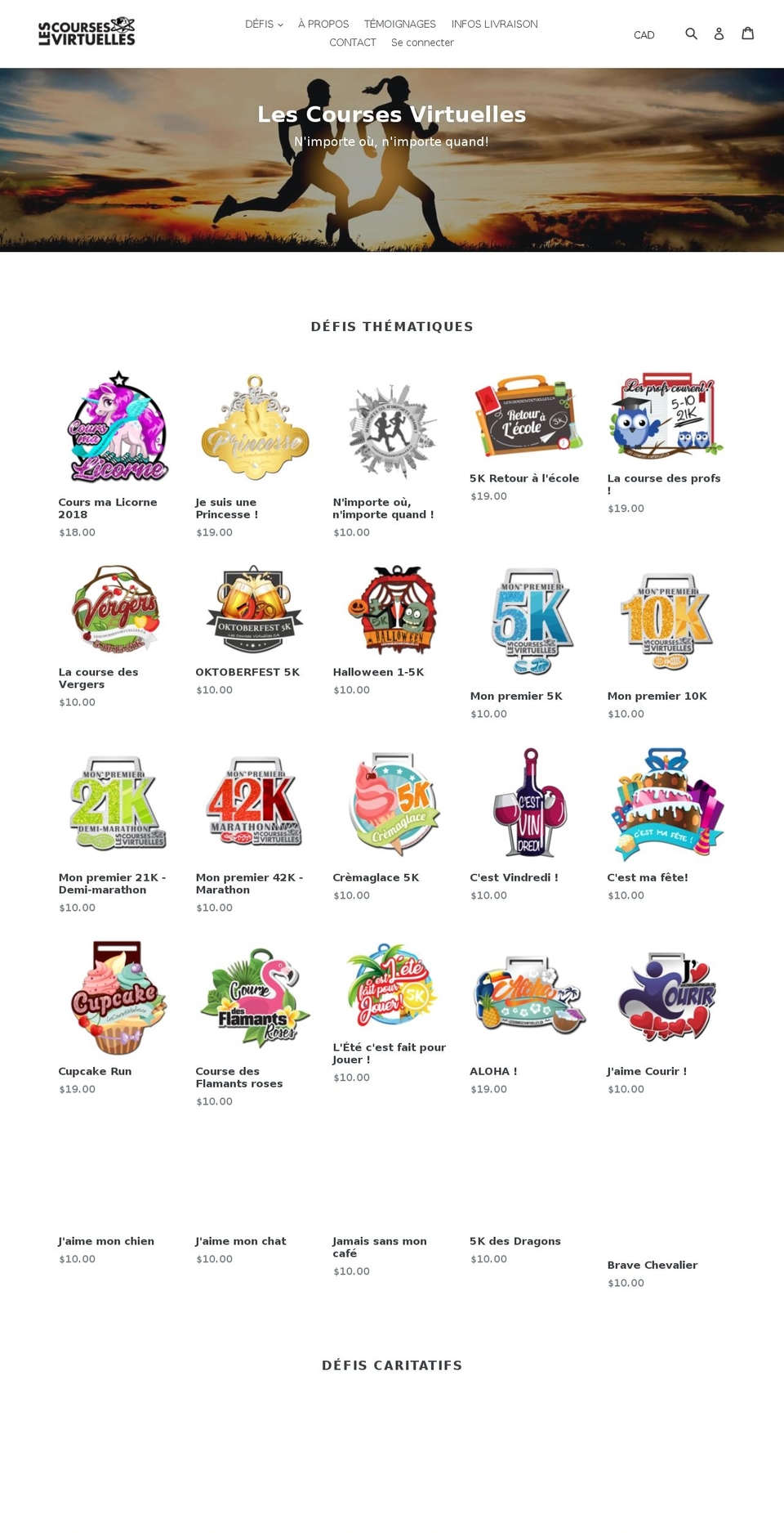 lescoursesvirtuelles.com — Shopify storefront screenshot