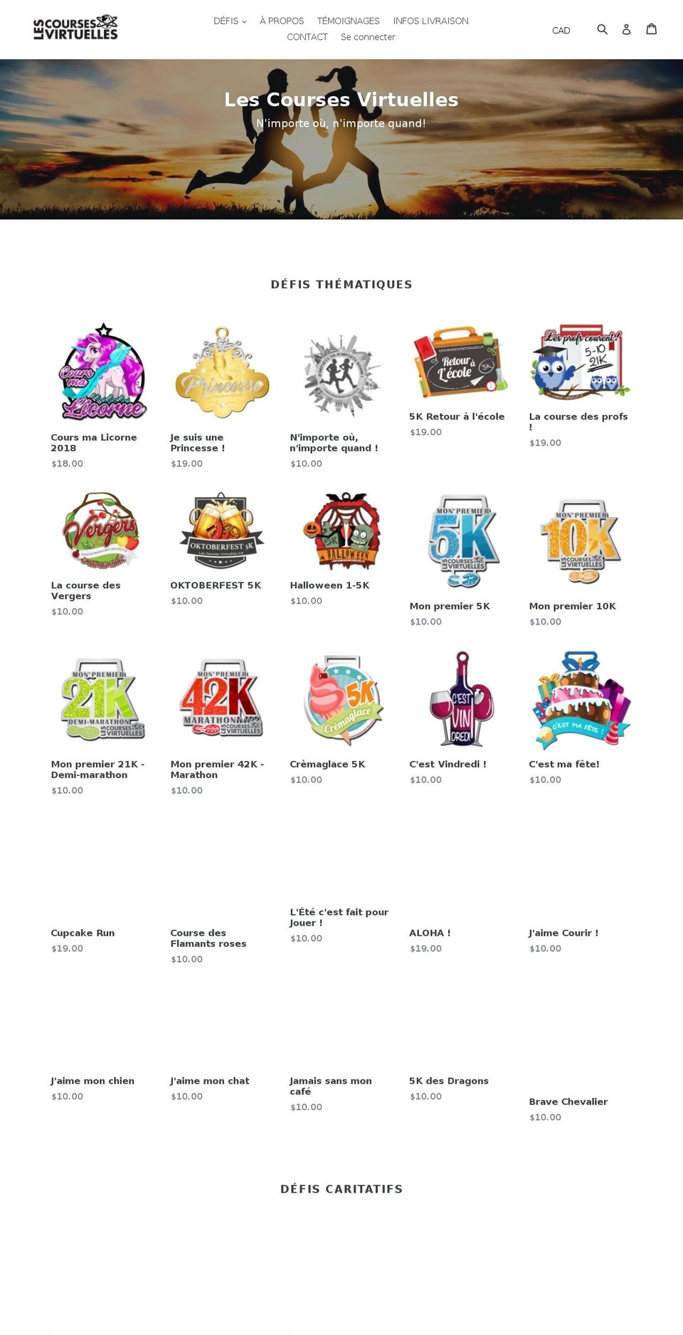 lescoursesvirtuellestest.com — Shopify storefront screenshot