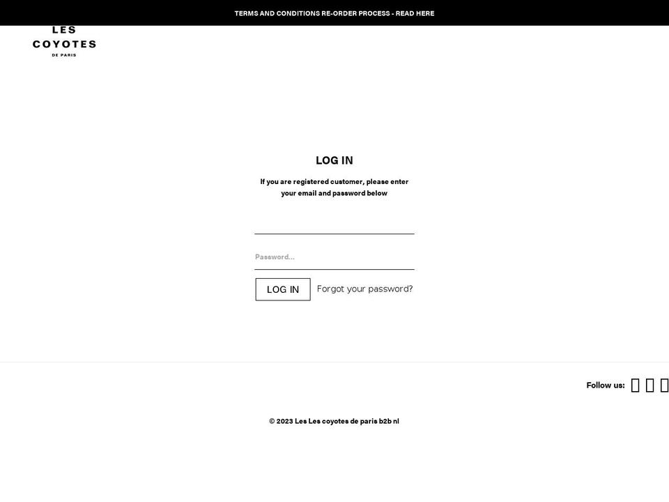 lescoyotesdeparisb2b.com shopify website screenshot