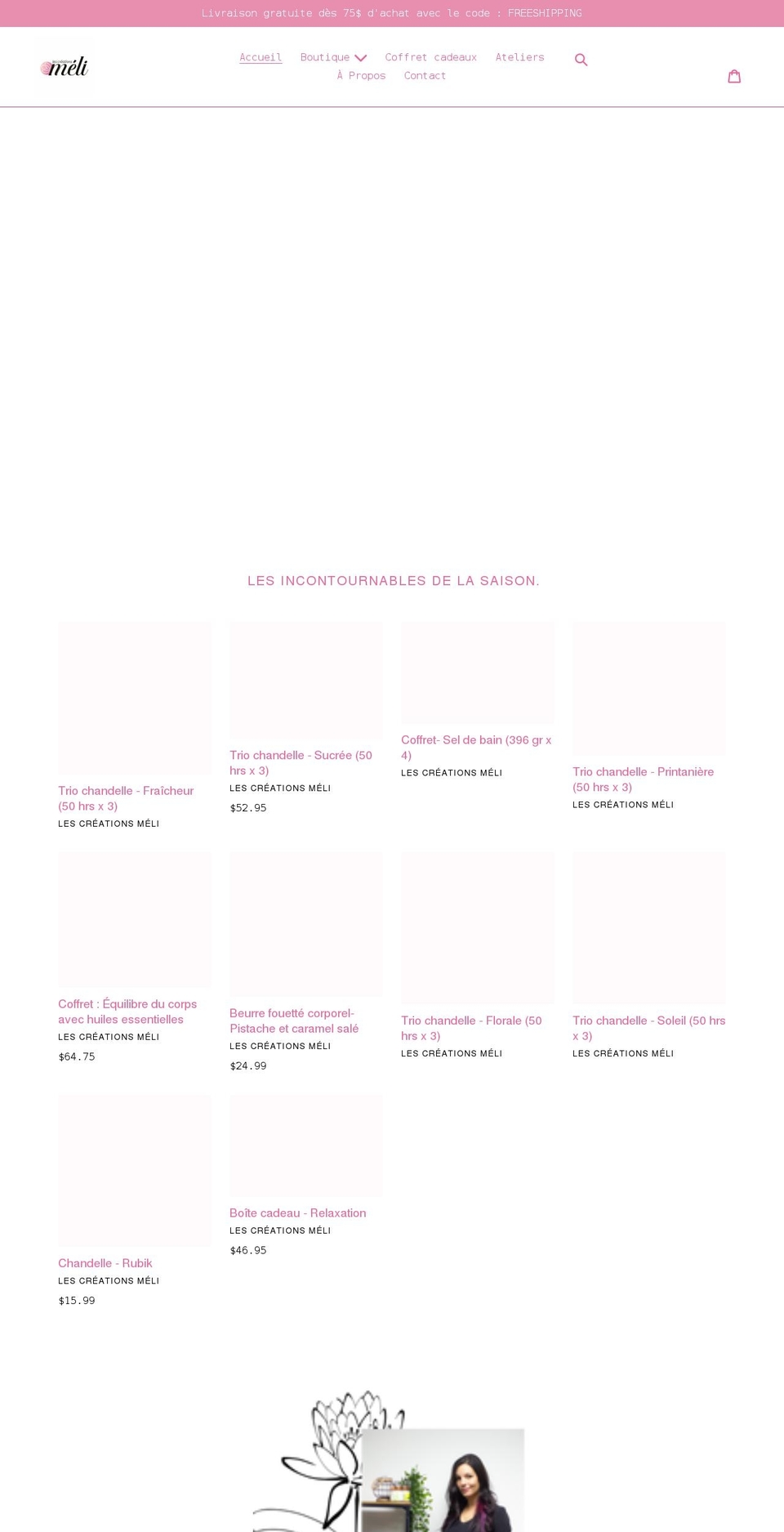 lescreationsmeli.com shopify website screenshot