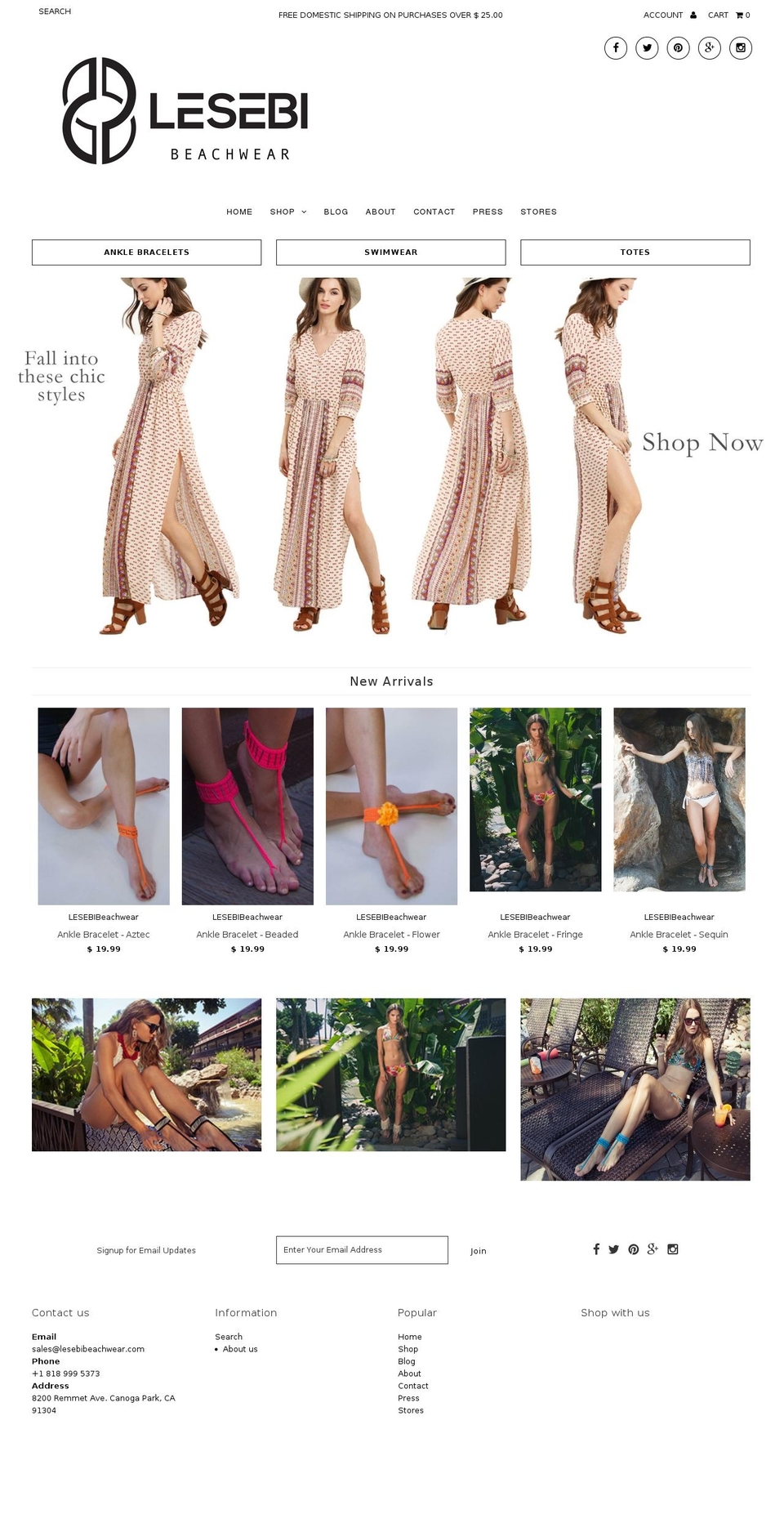 lesebibeachwear.com shopify website screenshot