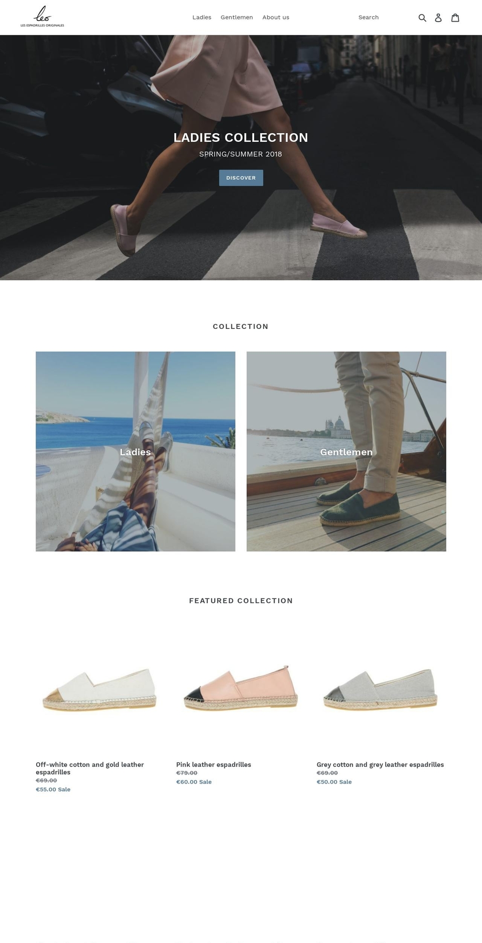 lesespadrillesoriginales.com — Shopify storefront screenshot
