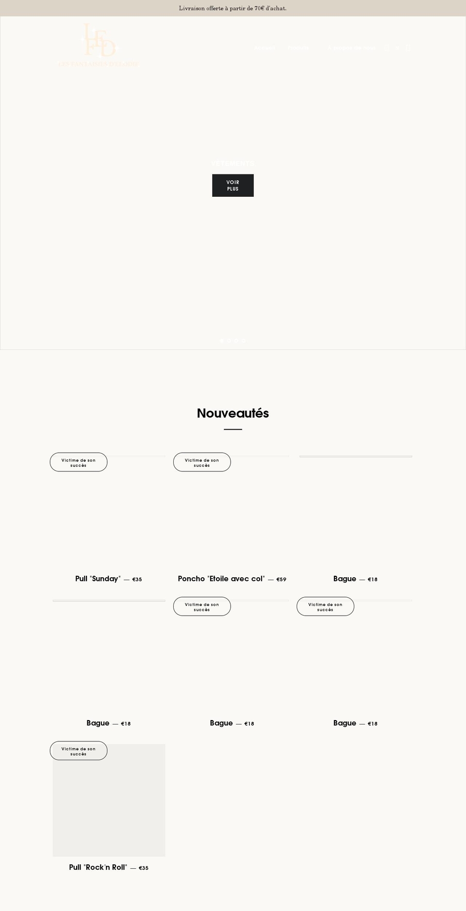 lesfantaisiesdelodie.com shopify website screenshot