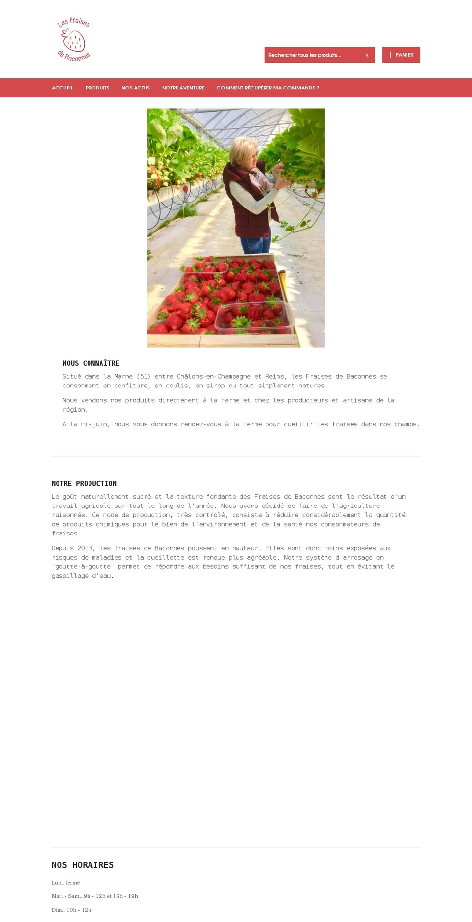 lesfraisesdebaconnes.com shopify website screenshot