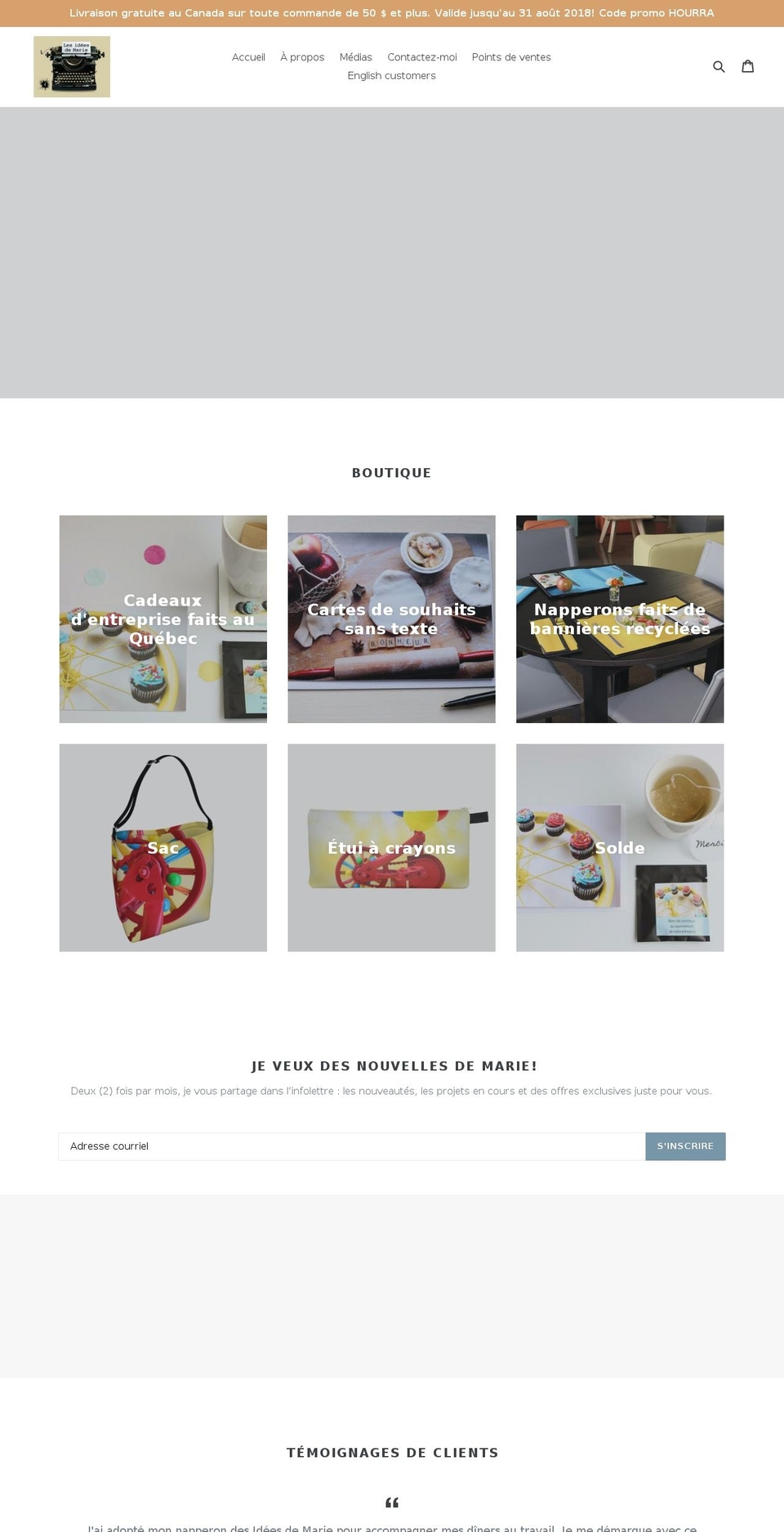 lesideesdemarie.com — Shopify storefront screenshot