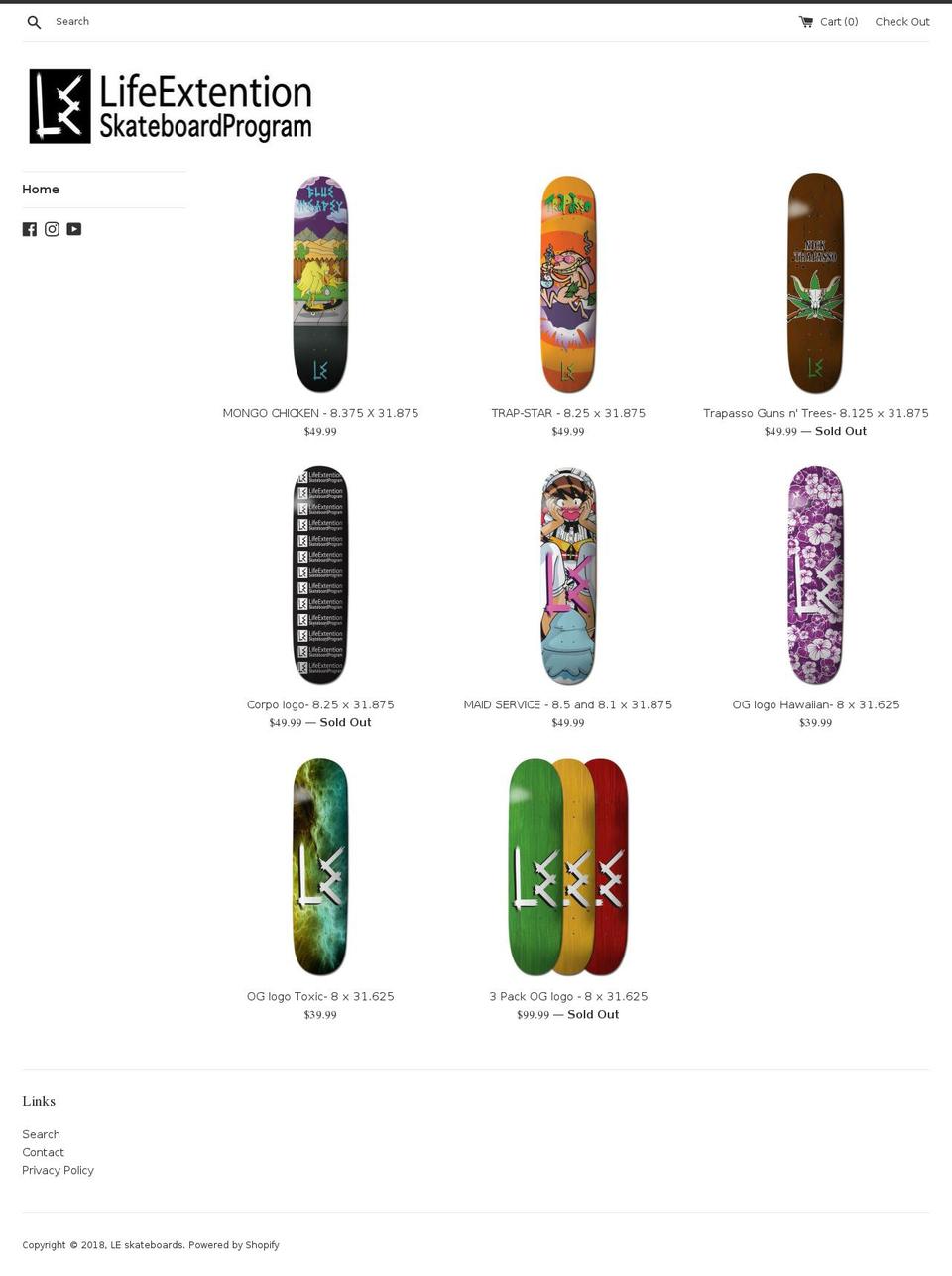 leskate.com — Shopify storefront screenshot