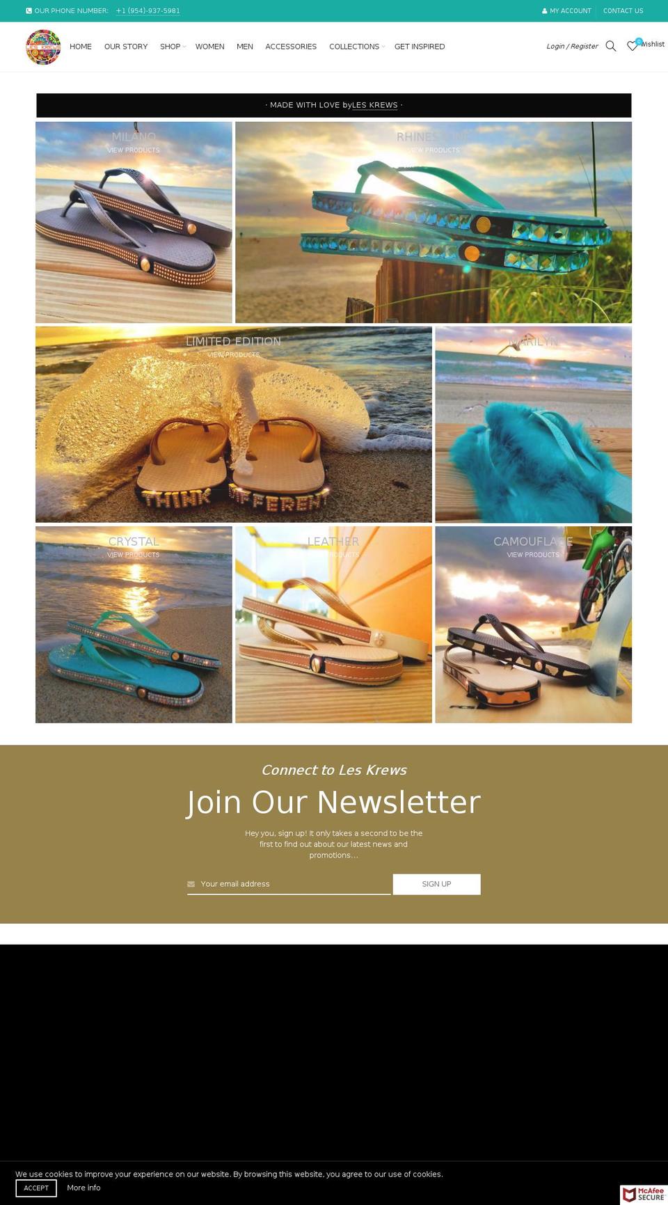 leskrews.com shopify website screenshot