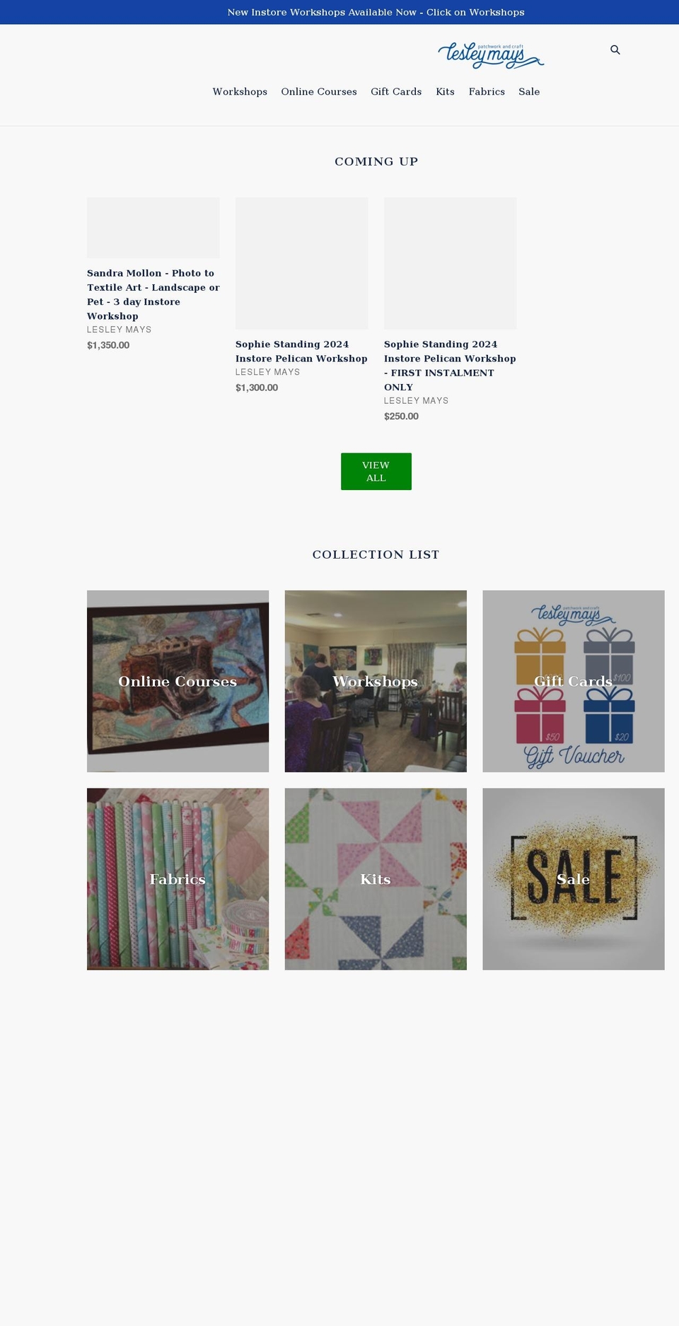 lesley-mays.myshopify.com shopify website screenshot
