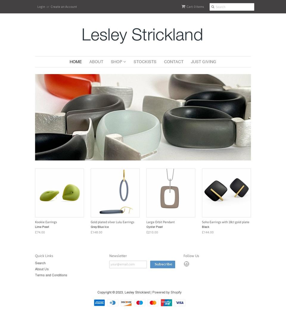 lesley-strickland.co.uk shopify website screenshot