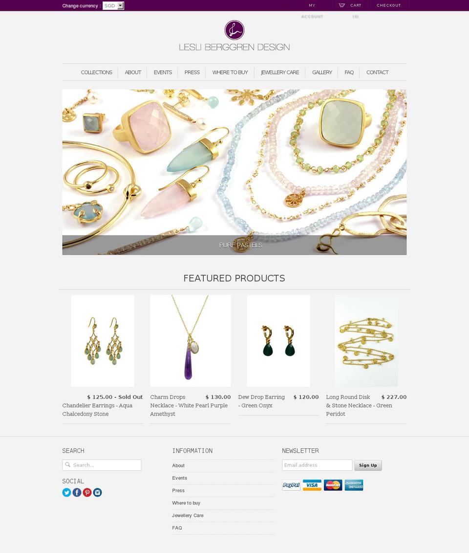 lesliberggrendesign.com shopify website screenshot