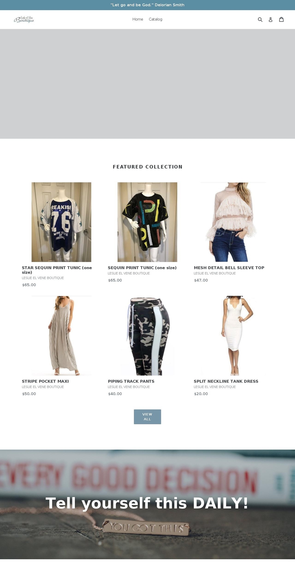 leslie-el-vene-boutique.com shopify website screenshot