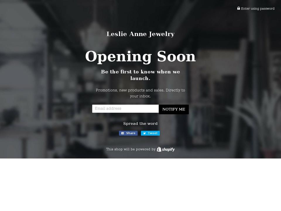 leslieannejewelry.com — Shopify storefront screenshot