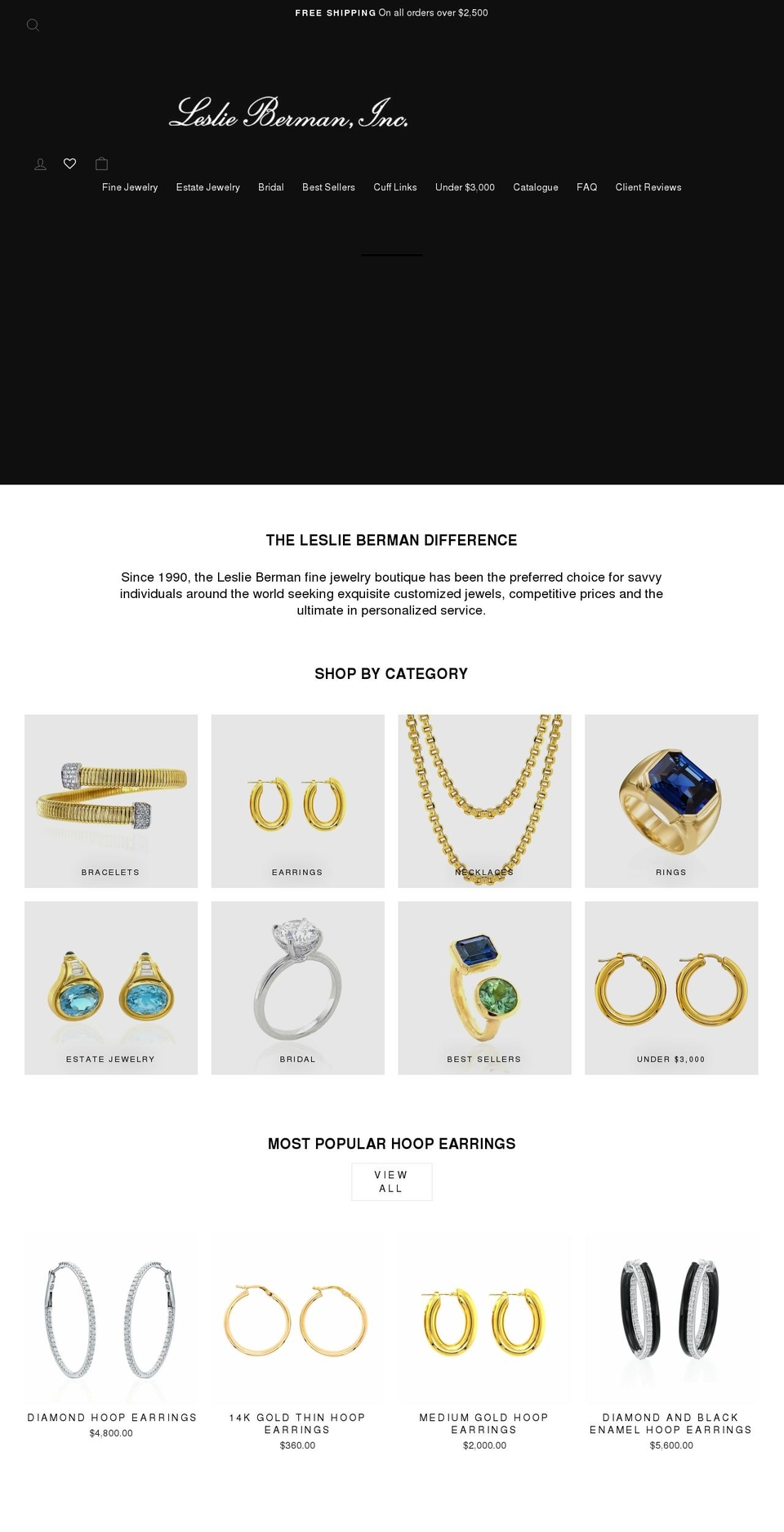 lesliebermaninc.com shopify website screenshot