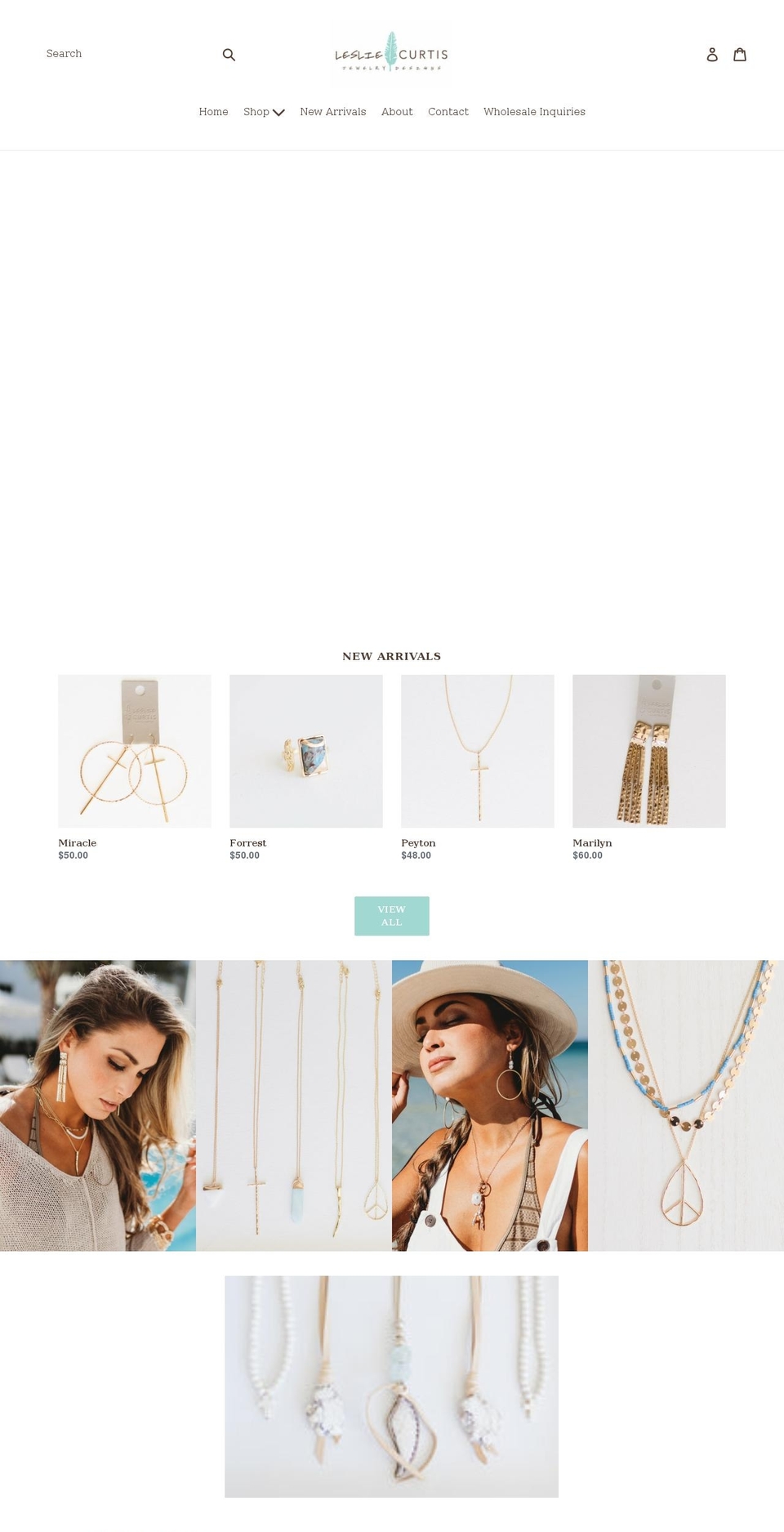 lesliecurtisjewelry.com shopify website screenshot