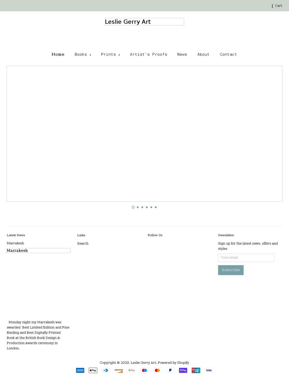lesliegerryeditions.com shopify website screenshot