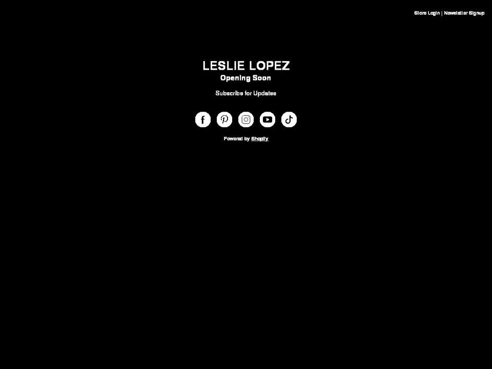 leslielopez.com shopify website screenshot