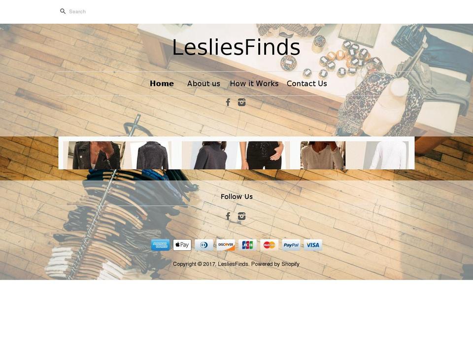 lesliesfinds.com shopify website screenshot