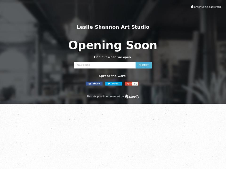 leslieshannonart.com shopify website screenshot
