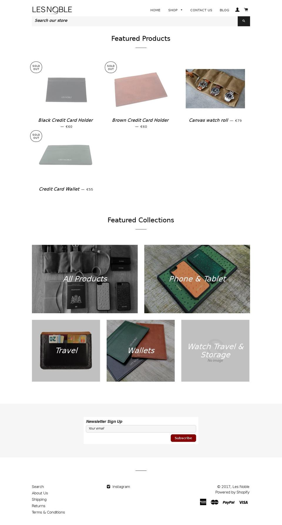 lesnoble.com shopify website screenshot