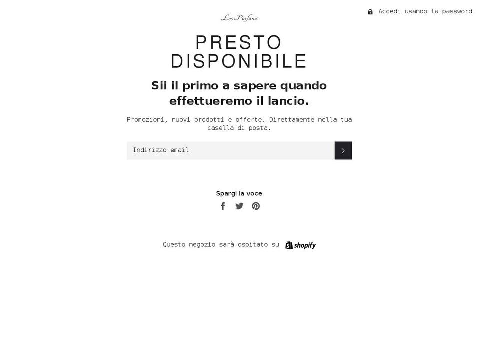 lesparfums.it shopify website screenshot