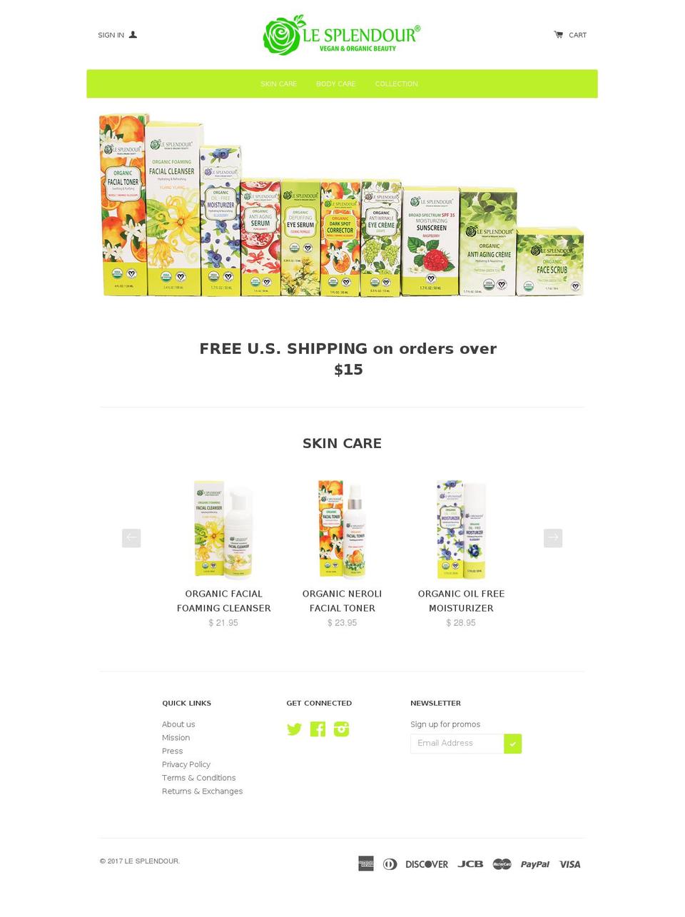 lesplendour.com shopify website screenshot