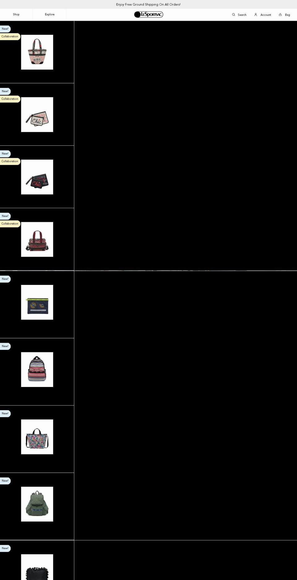 lesportsacaustralia.com — Shopify storefront screenshot