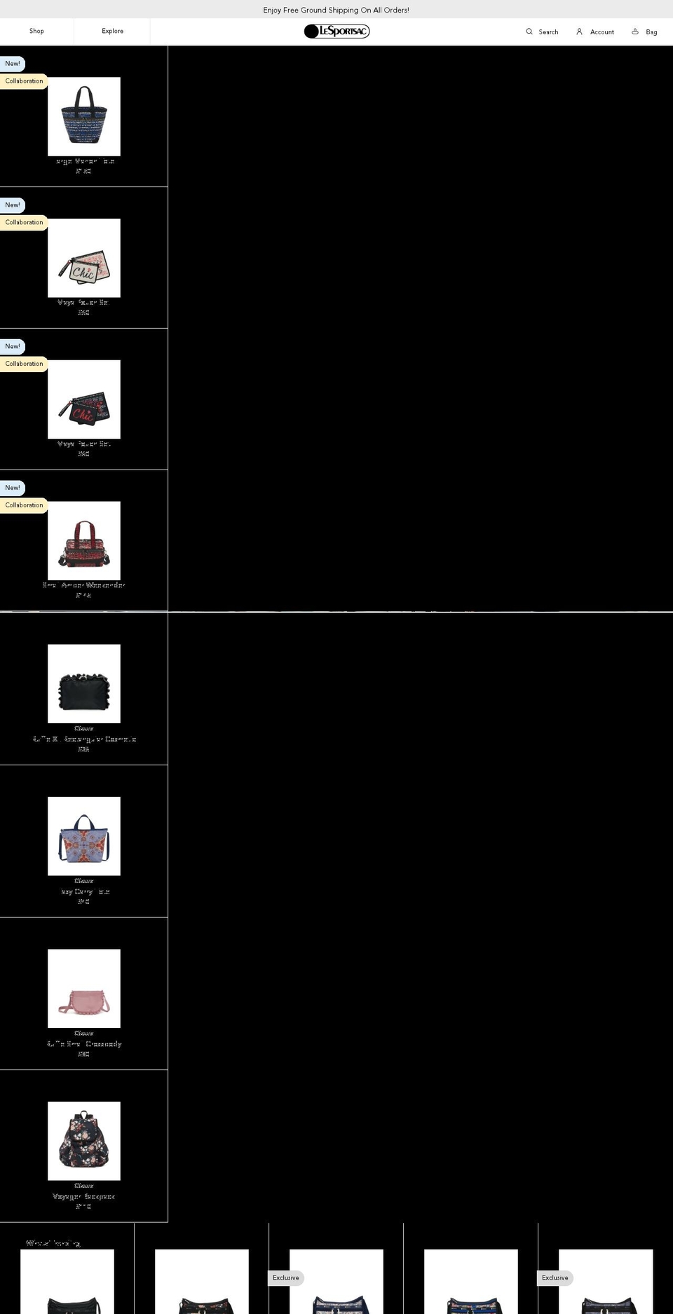lesportsacbrasil.com — Shopify storefront screenshot