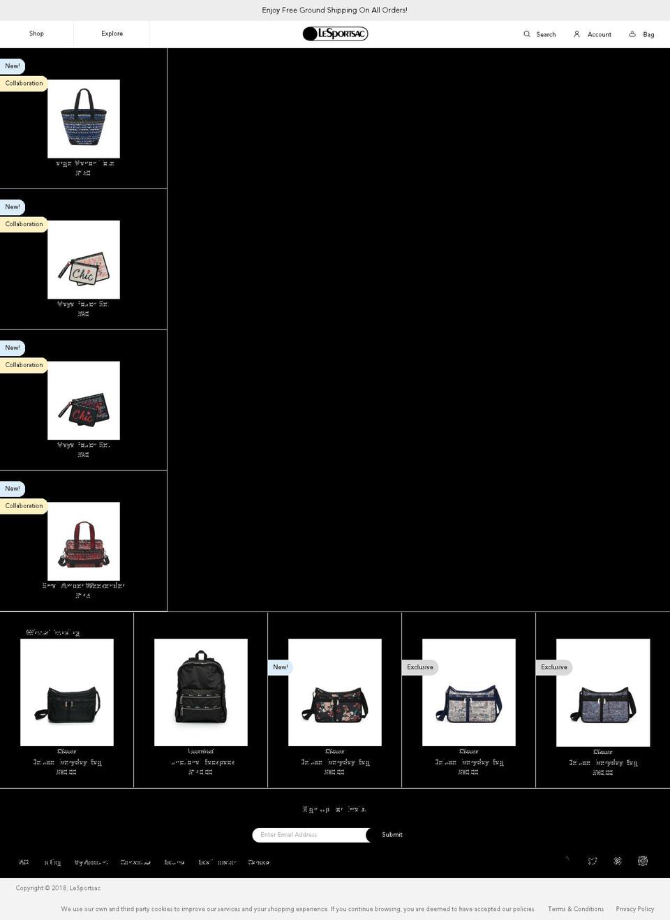 lesportsacinc.com — Shopify storefront screenshot