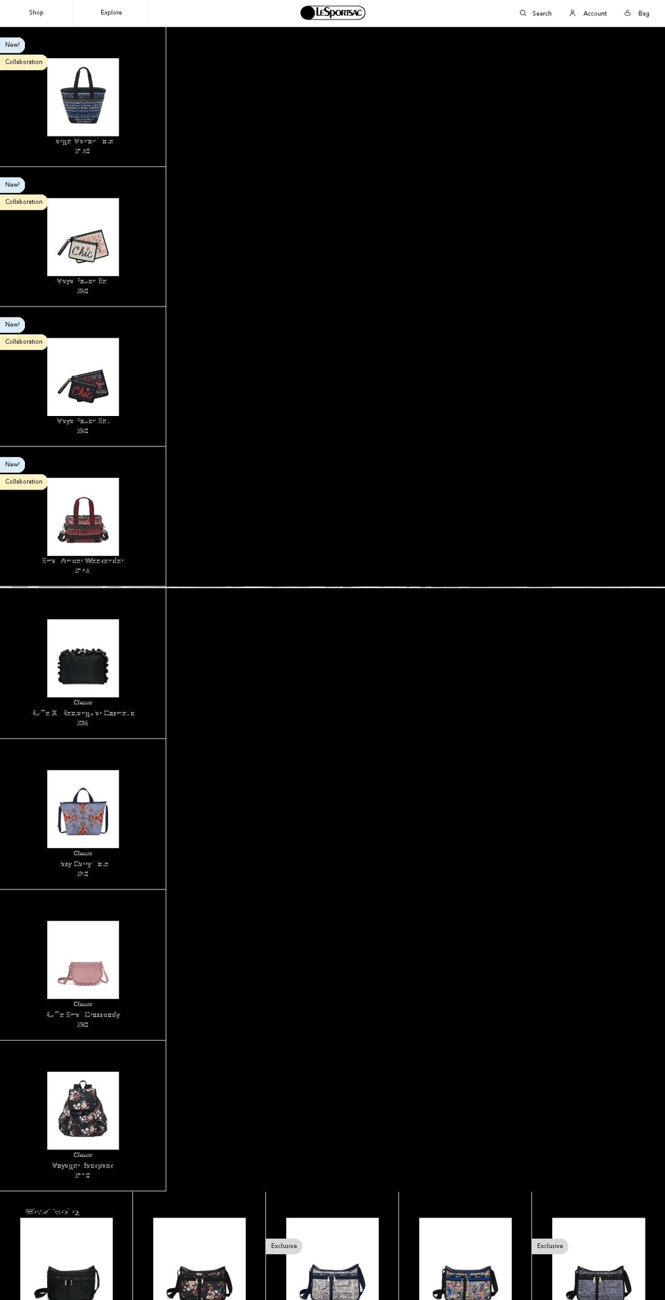 lesportsacoutlet.com — Shopify storefront screenshot