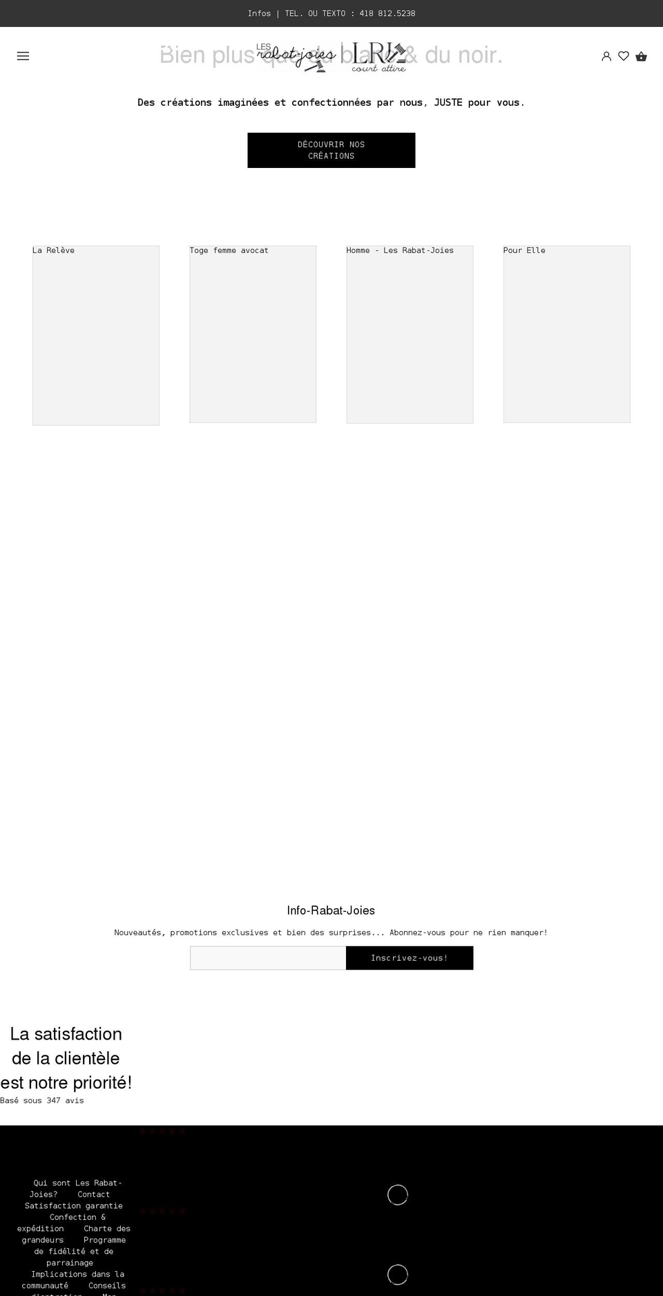 lesrabatjoies.com shopify website screenshot