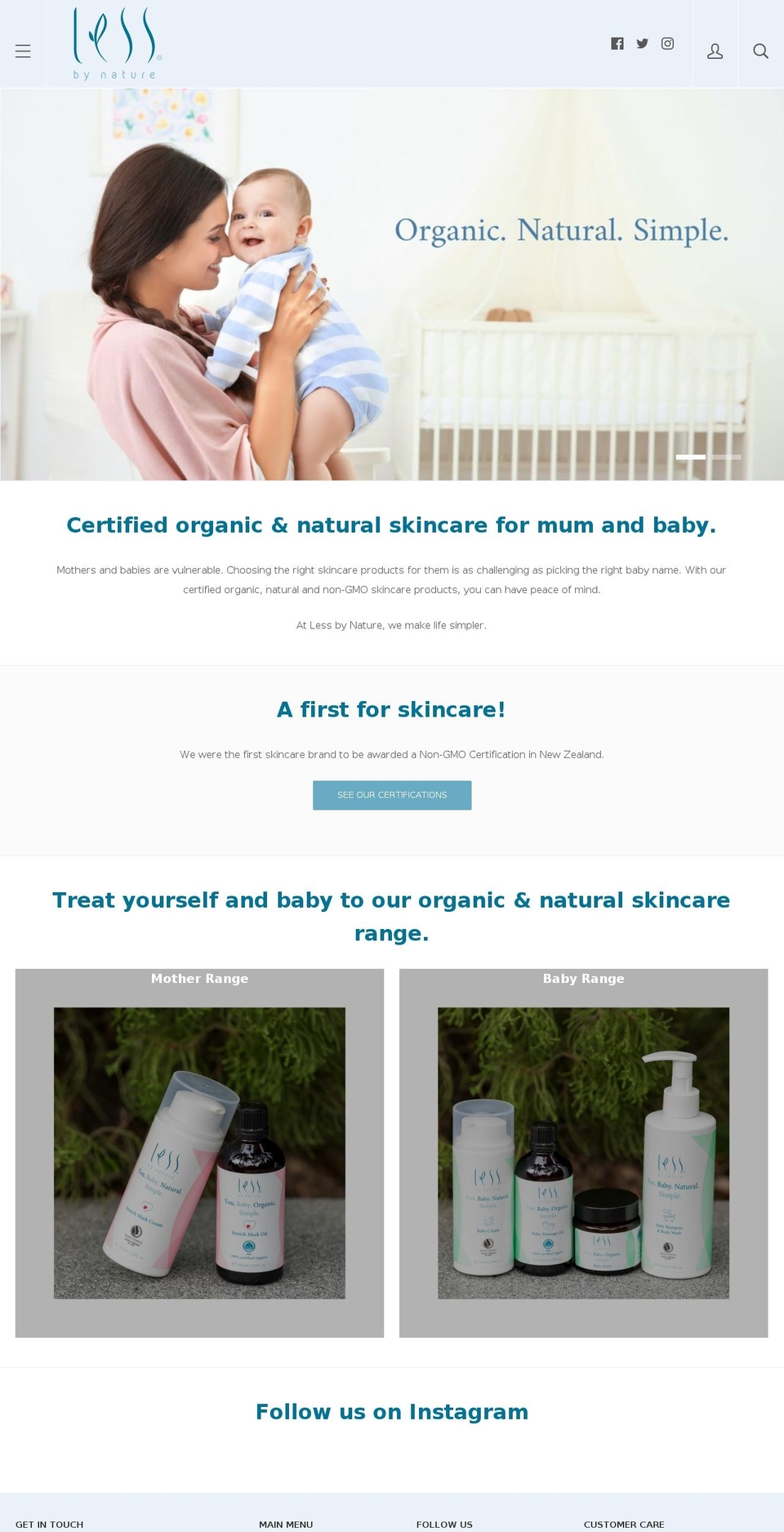 lessbynature.com — Shopify storefront screenshot