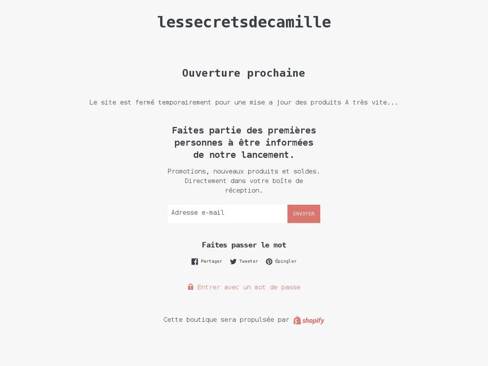 lessecretsdecamille.com shopify website screenshot