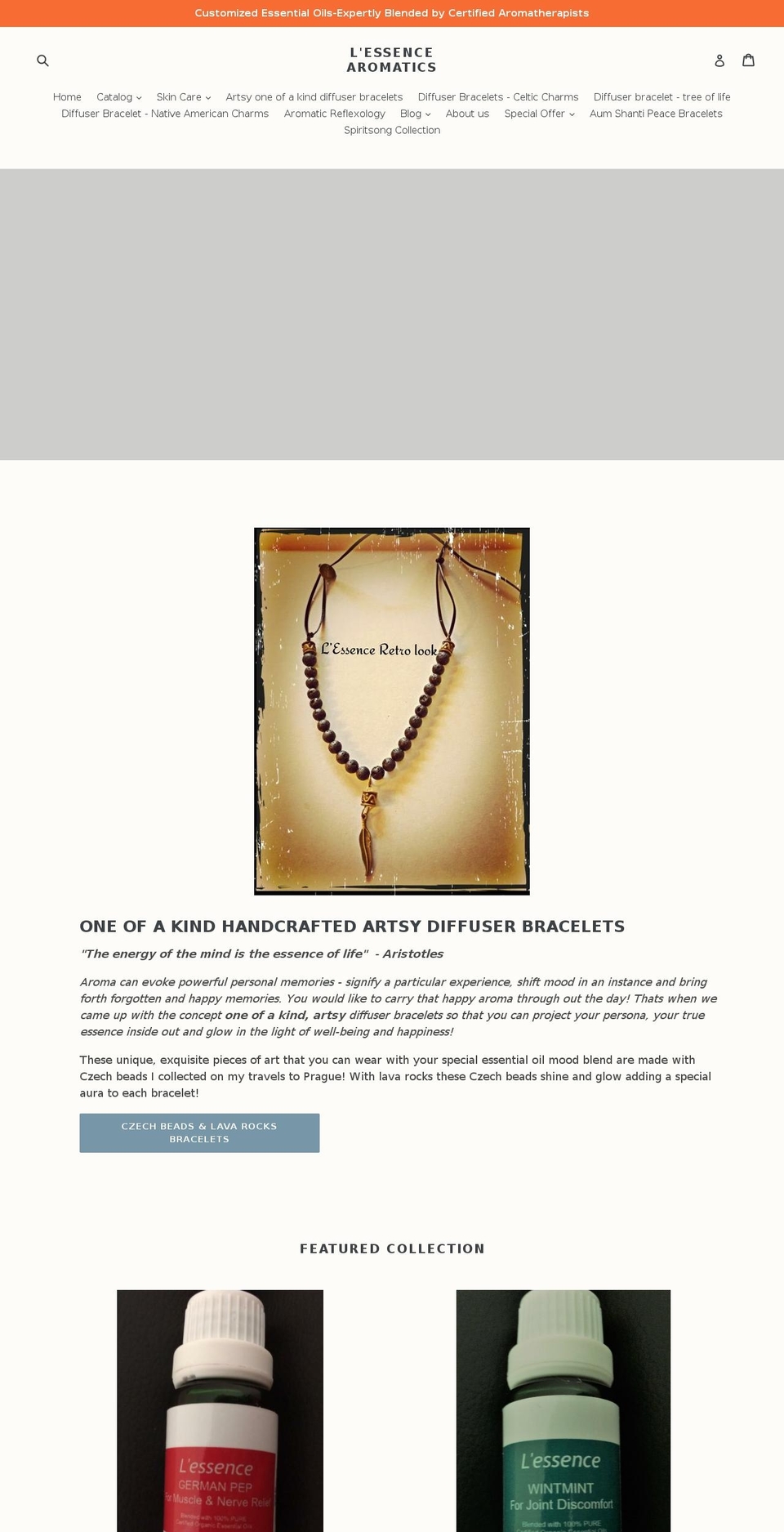 lessencearomatics.com shopify website screenshot