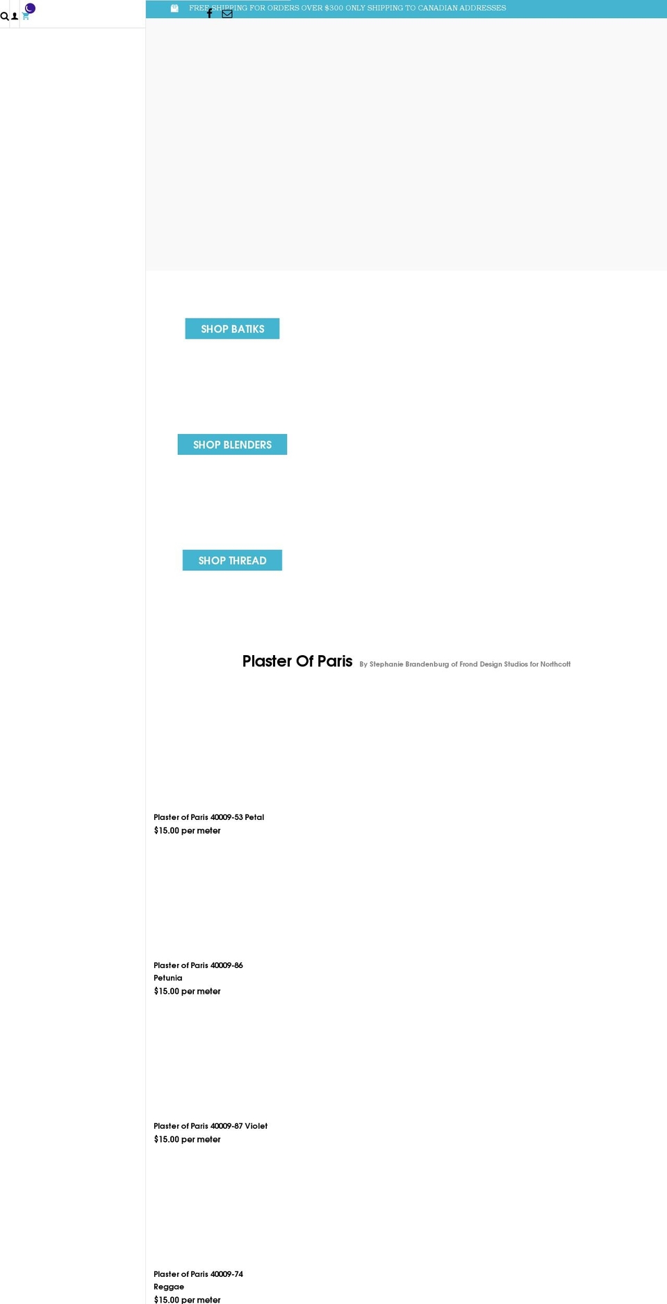 lessfabricplace.ca shopify website screenshot