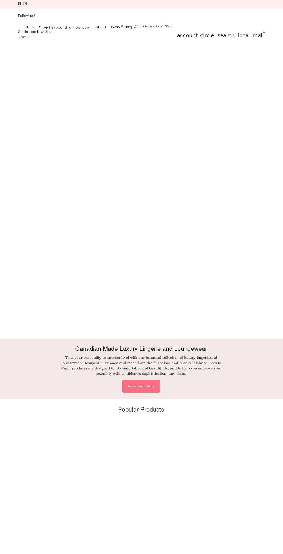 lessisamor.com shopify website screenshot