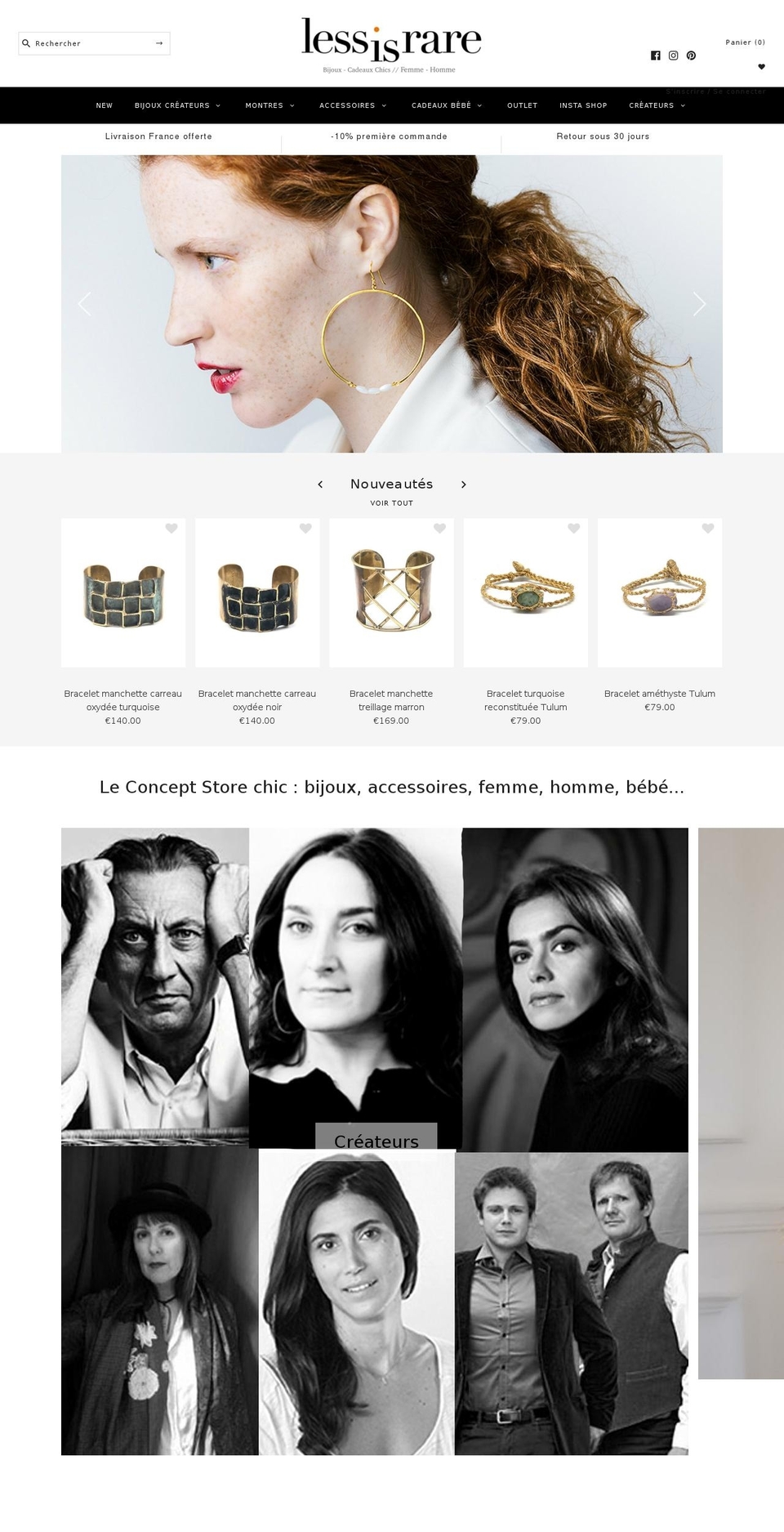 lessisrare.fr shopify website screenshot