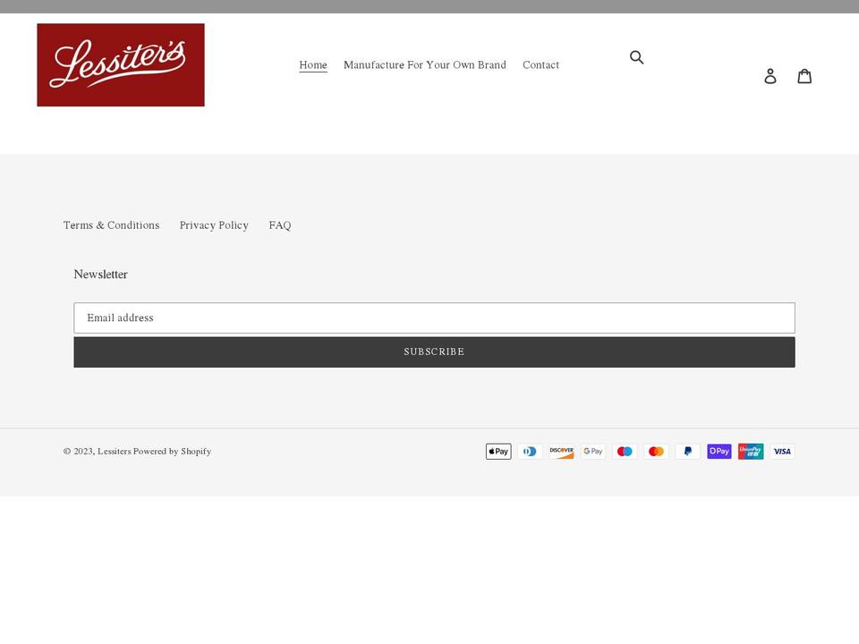 lessiters.com shopify website screenshot