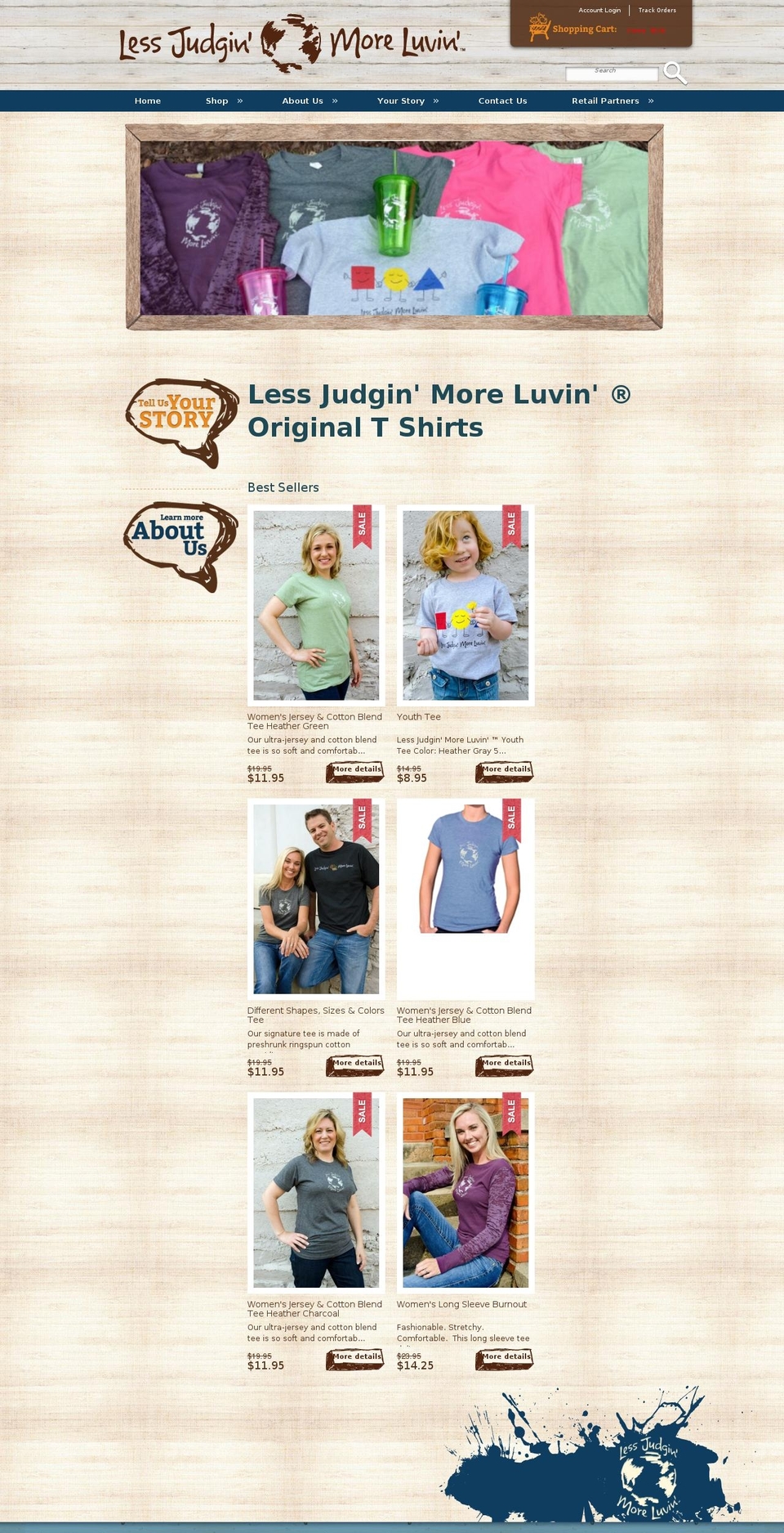lessjudginmoreluvin.com — Shopify storefront screenshot