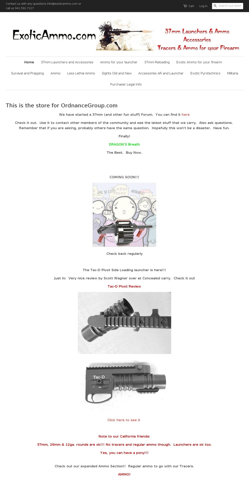 lesslethalordnance.com — Shopify storefront screenshot