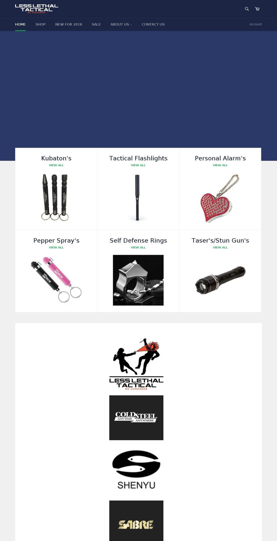 lesslethaltacticaldefense.com — Shopify storefront screenshot