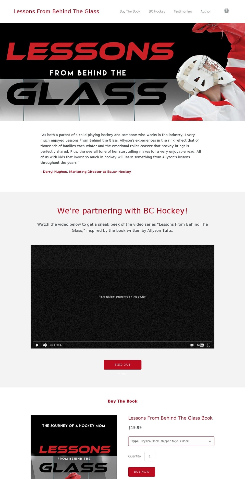 lessonsfrombehindtheglass.com shopify website screenshot