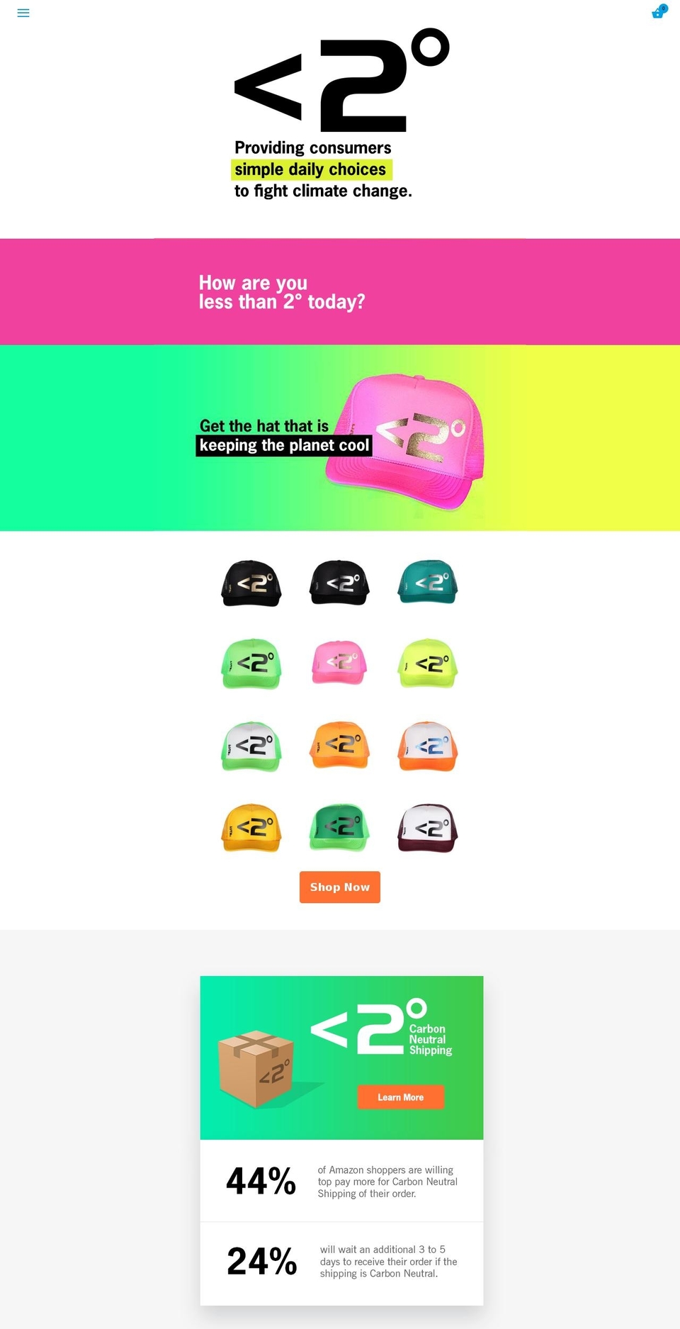 lessthan2degree.com — Shopify storefront screenshot