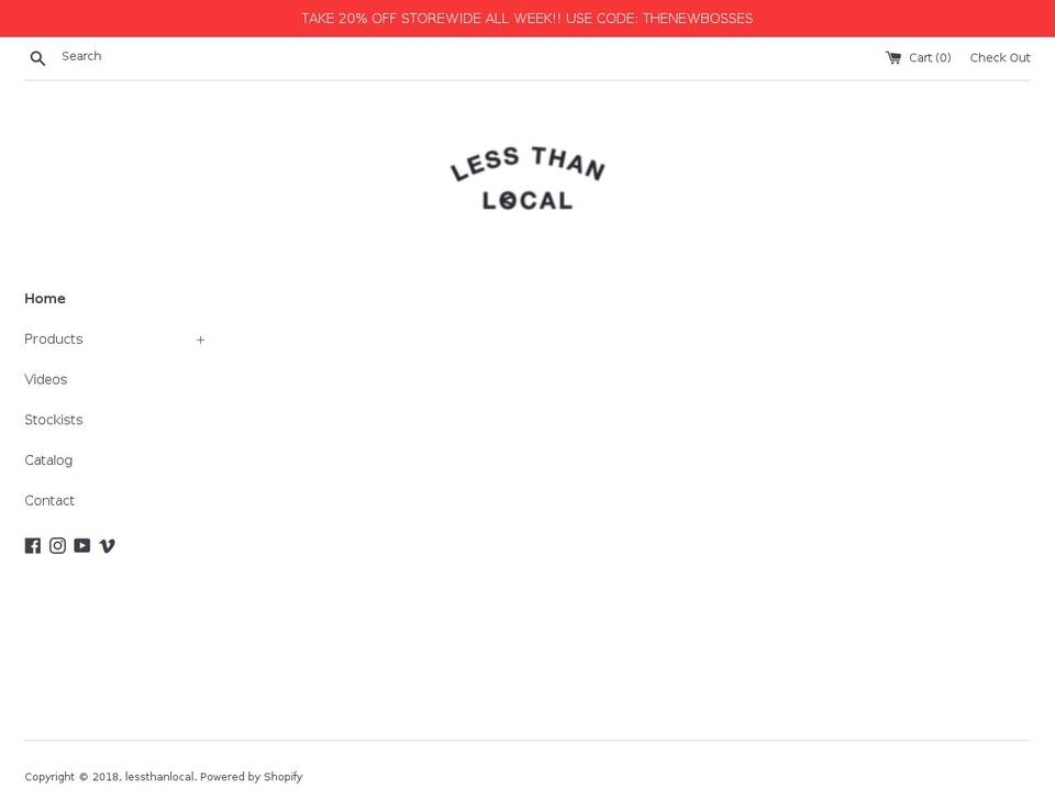 lessthanlocal.com shopify website screenshot