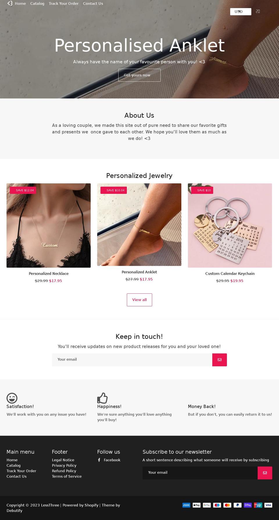 lessthree.com shopify website screenshot