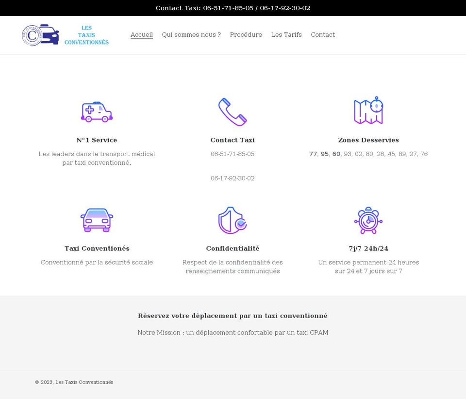 lestaxisconventionnes.fr shopify website screenshot