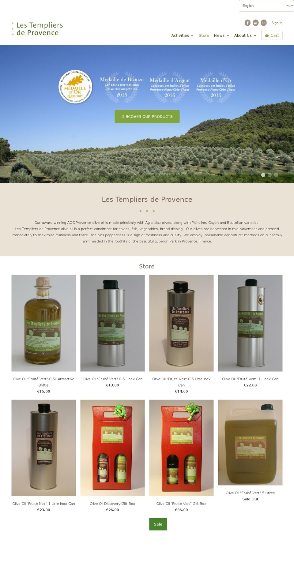 lestempliersdeprovence.com shopify website screenshot