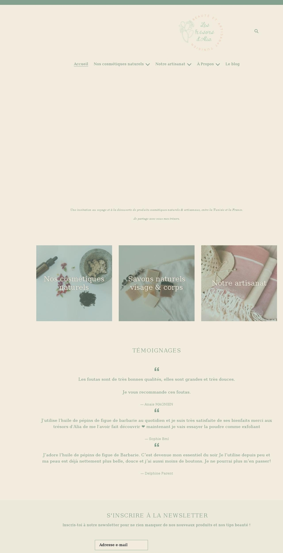 lestresorsdalia.com shopify website screenshot