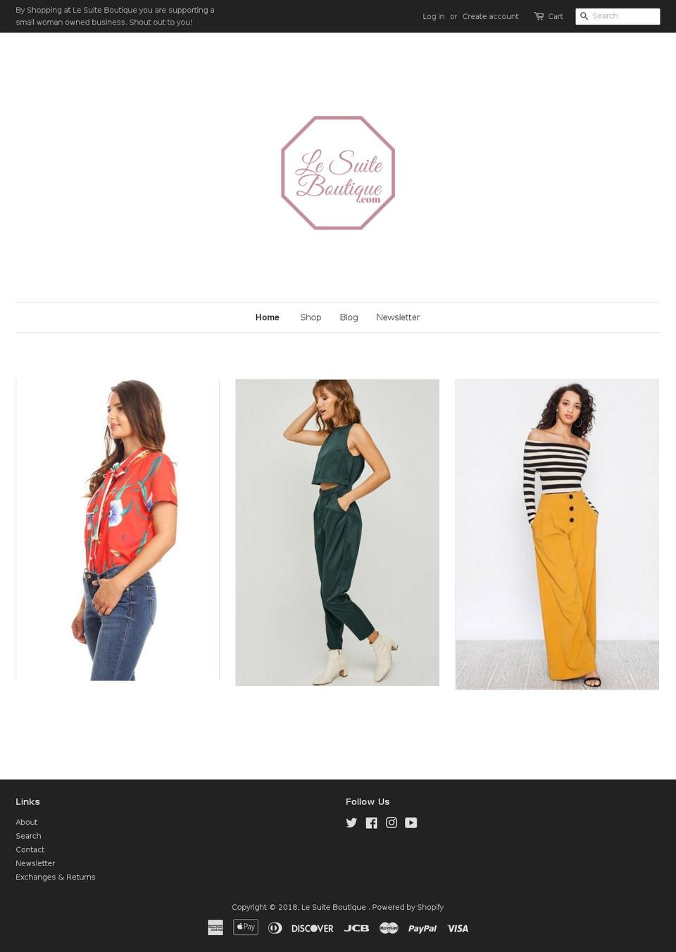 lesuiteboutique.com shopify website screenshot
